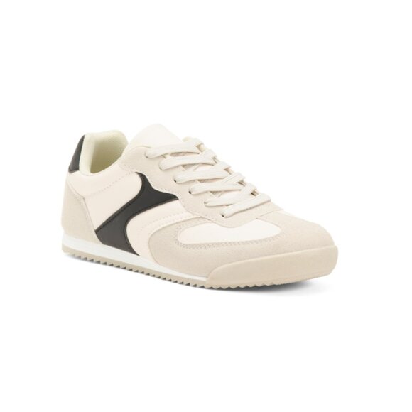 NICOLE MILLER Beige/Black Naomi Retro Sneakers - Picture 1 of 2
